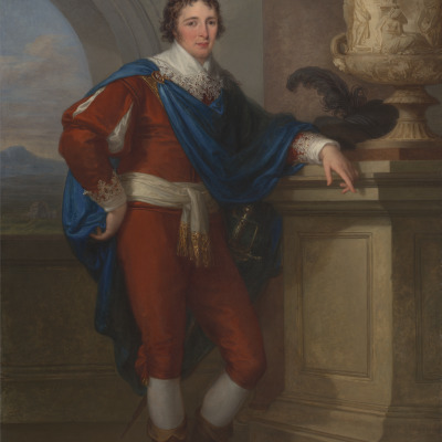 Full-length portrait of William Henry Lambton (1764-1797) in a Van Dyck style costume