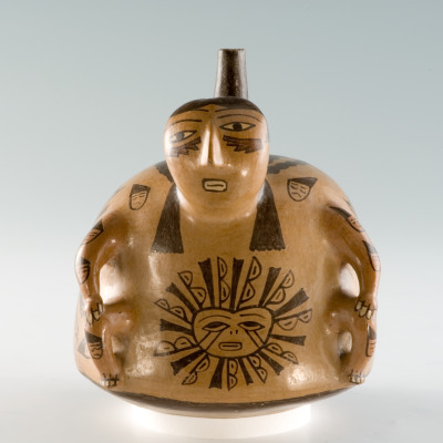 Bottle in the Form of a Seated Warrior