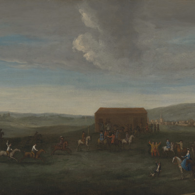 View of a Horse-Match over the Long Course at Newmarket, from the Starting-Post to the Stand