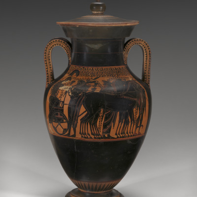 Black-Figured Amphora and Lid with the apotheosis of Herakles
