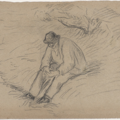 Old Man Seated on a Bank