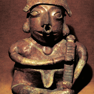 Seated Figure Playing an Instrument
