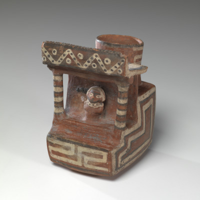Vessel in the Form of a Temple with a Priest Figure