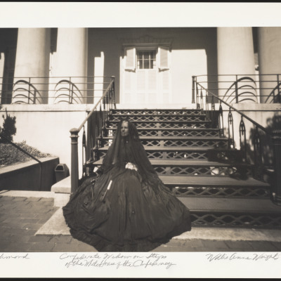 Richmond:  Confederate Widow on the Steps of the White House of the Confederacy