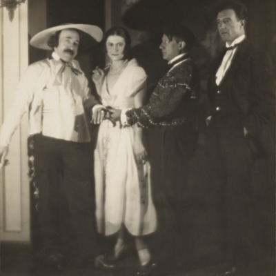 Ricardo Viñes, Olga Khohklova, Pablo Picasso, and Manuel Ángeles Ortiz at the Comte de Beaumont's Les Soireés de Paris Ball