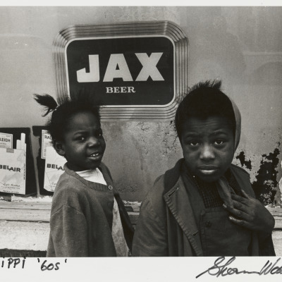 Two Kids in Front of Jax Beer, Mississippi