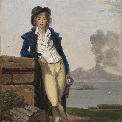 Portrait of a Man, Full-Length, with Mount Vesuvius Beyond