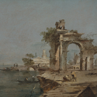 Capriccio: Lagoon with Figures and Ruined Architecture