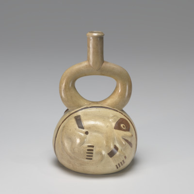 Stirrup Vessel with Monkeys in Modeled Relief