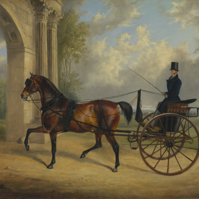 Gentlemen's Carriages: A Gentleman Driving a Bay Horse to a Tilbury Gig