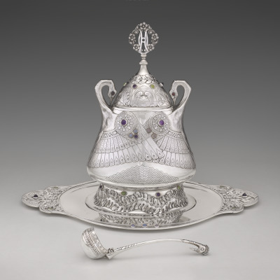Covered Tureen with Ladle and Tray
