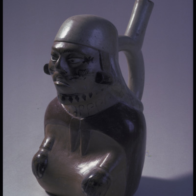 Stirrup-Spouted Vessel in the Form of a Harelipped Warrior