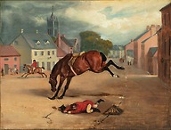 Count Sandor's Hunting Exploits in Leicestershire: No. 1: The Count Floored in the Street of Melton Mowbray, on the First Day of Going to Covert